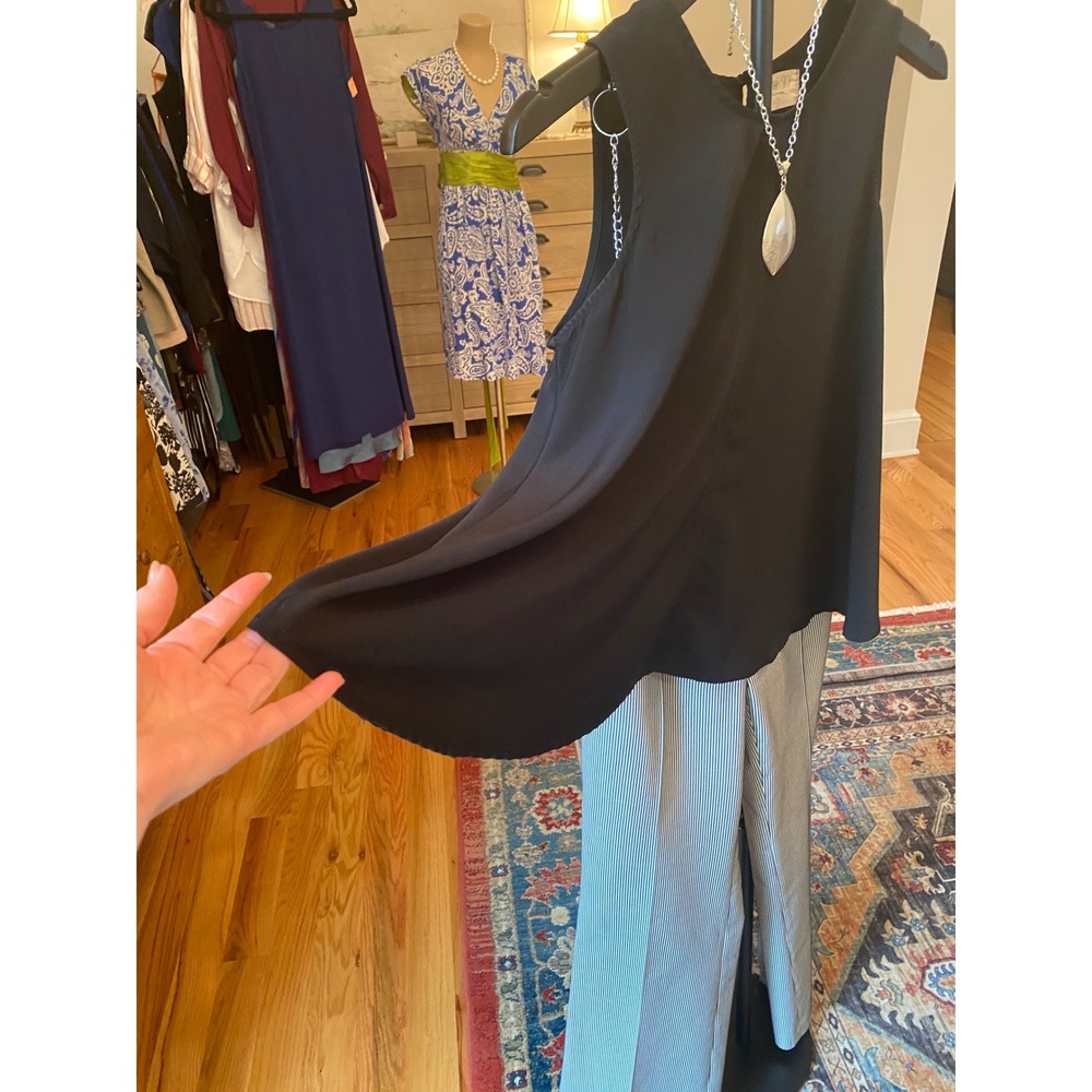 Sienna Sky Womens Black Sleeveless High-Low Keyhole Blouse XS 02CT263 - Picture 10 of 11